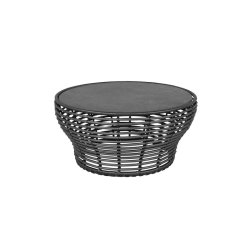 CANE-LINE BASKET STOR SOFABORD M/ SORT BORDPLADE - GRAPHITE WEAVE 95