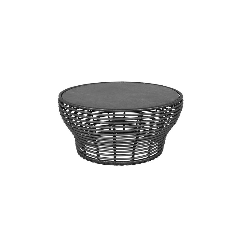 CANE-LINE BASKET STOR SOFABORD M/ SORT BORDPLADE - GRAPHITE WEAVE 95