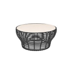 CANE-LINE BASKET STOR SOFABORD M/TRAVERTINE LOOK BORDPLADE - GRAPHITE WEAVE 95