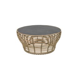 CANE-LINE BASKET STOR SOFABORD M/ SORT BORDPLADE - NATURAL WEAVE 95