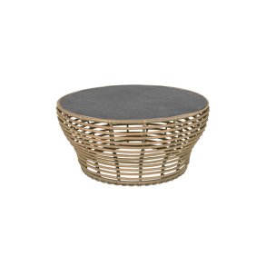 CANE-LINE BASKET STOR SOFABORD M/ SORT BORDPLADE - NATURAL WEAVE 95