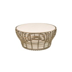 CANE-LINE BASKET STOR SOFABORD M/TRAVERTINE LOOK BORDPLADE - NATURAL WEAVE 95
