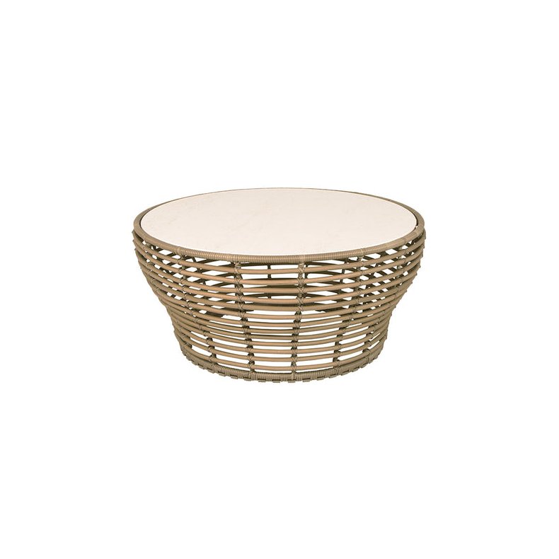 CANE-LINE BASKET STOR SOFABORD M/TRAVERTINE LOOK BORDPLADE - NATURAL WEAVE 95