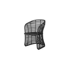 CANE-LINE BASKET STOL - GRAPHITE WEAVE