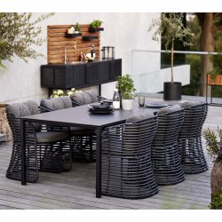 CANE-LINE BASKET STOL - GRAPHITE WEAVE