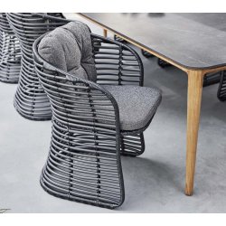 CANE-LINE BASKET STOL - GRAPHITE WEAVE