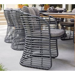 CANE-LINE BASKET STOL - GRAPHITE WEAVE