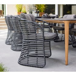 CANE-LINE BASKET STOL - GRAPHITE WEAVE