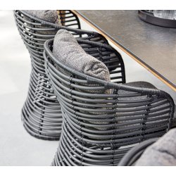CANE-LINE BASKET STOL - GRAPHITE WEAVE