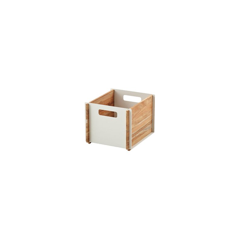 CANE-LINE BOX OPBEVARINGSKASSE I HVID - TEAK 36