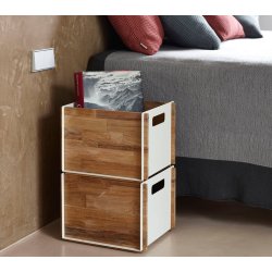 CANE-LINE BOX OPBEVARINGSKASSE I HVID - TEAK 36