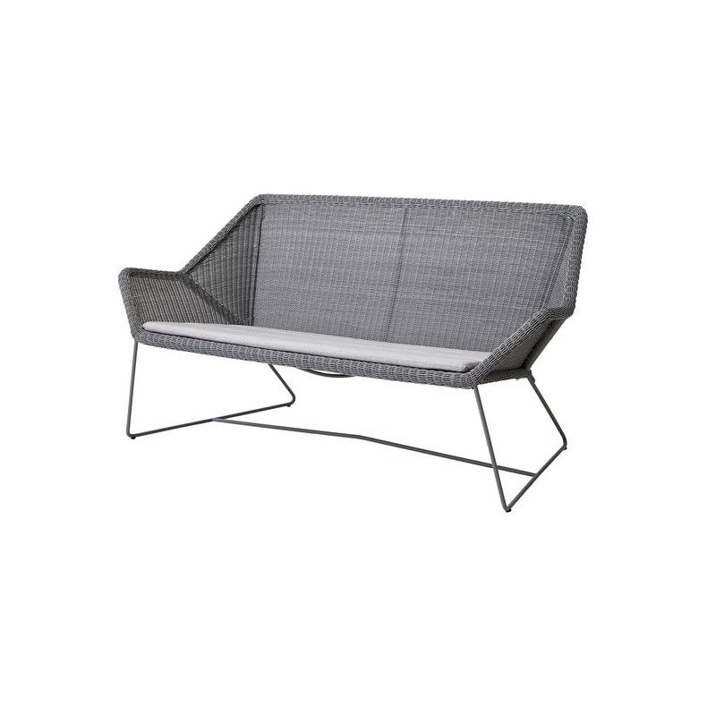 CANE-LINE BREEZE 2/PERS SOFA - LIGHT GREY 154