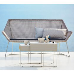 CANE-LINE BREEZE 2/PERS SOFA - WHITE GREY 154