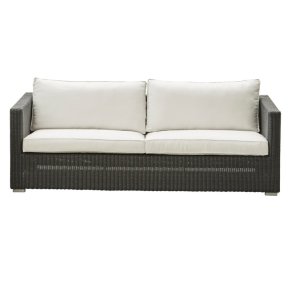 CANE-LINE CHESTER SOFA 3/PERS INKL. HVID HYNDER - GRAPHITE 197