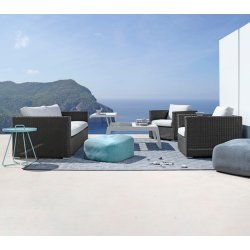 CANE-LINE CHESTER SOFA 3/PERS INKL. HVID HYNDER - GRAPHITE 197