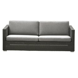 CANE-LINE CHESTER SOFA 3/PERS INKL. LYSEGR HYNDER - GRAPHITE 197