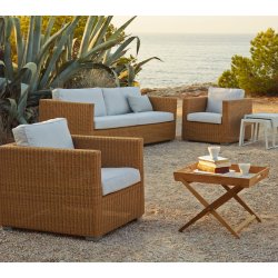 CANE-LINE CHESTER SOFA 3/PERS INKL. SORT HYNDER - GRAPHITE 197