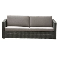 CANE-LINE CHESTER SOFA 3/PERS INKL. TAUPE HYNDER - GRAPHITE 197