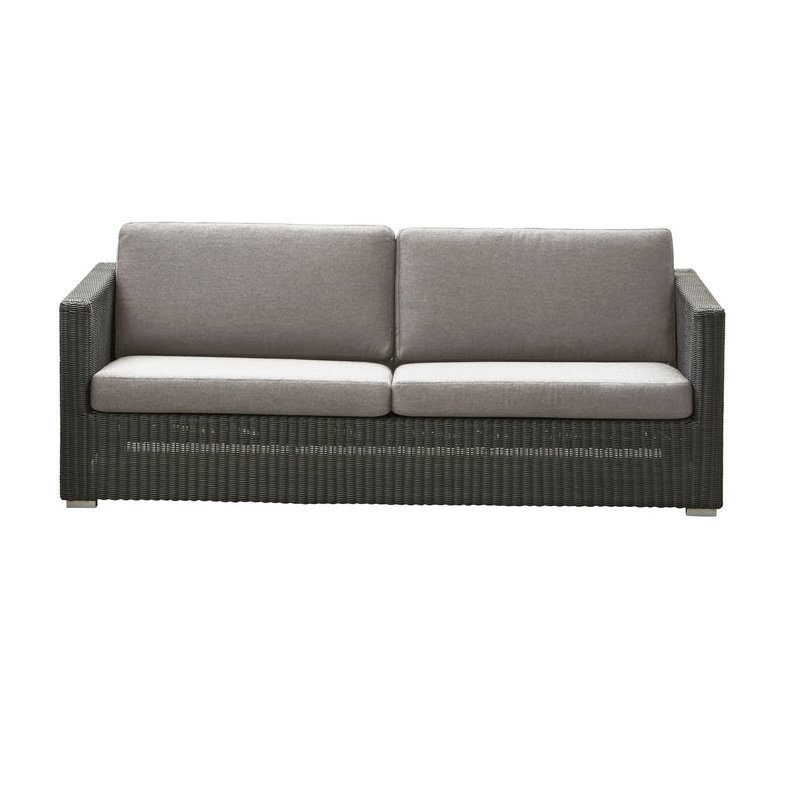 CANE-LINE CHESTER SOFA 3/PERS INKL. TAUPE HYNDER - GRAPHITE 197