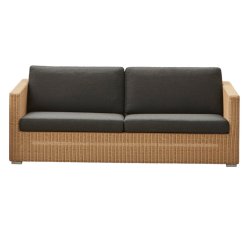 CANE-LINE CHESTER SOFA 3/PERS INKL. SORT HYNDER - NATURAL 197