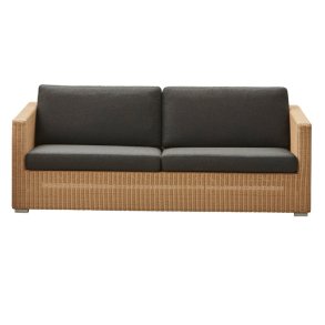 CANE-LINE CHESTER SOFA 3/PERS INKL. SORT HYNDER - NATURAL 197