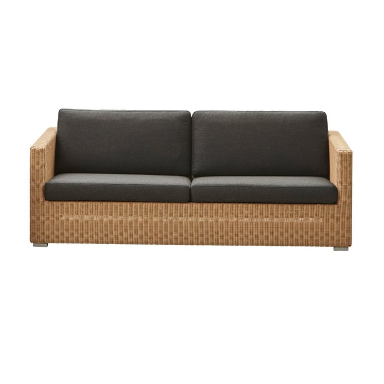 CANE-LINE CHESTER SOFA 3/PERS INKL. SORT HYNDER - NATURAL 197