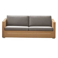 CANE-LINE CHESTER SOFA 3/PERS INKL. TAUPE HYNDER - NATURAL 197