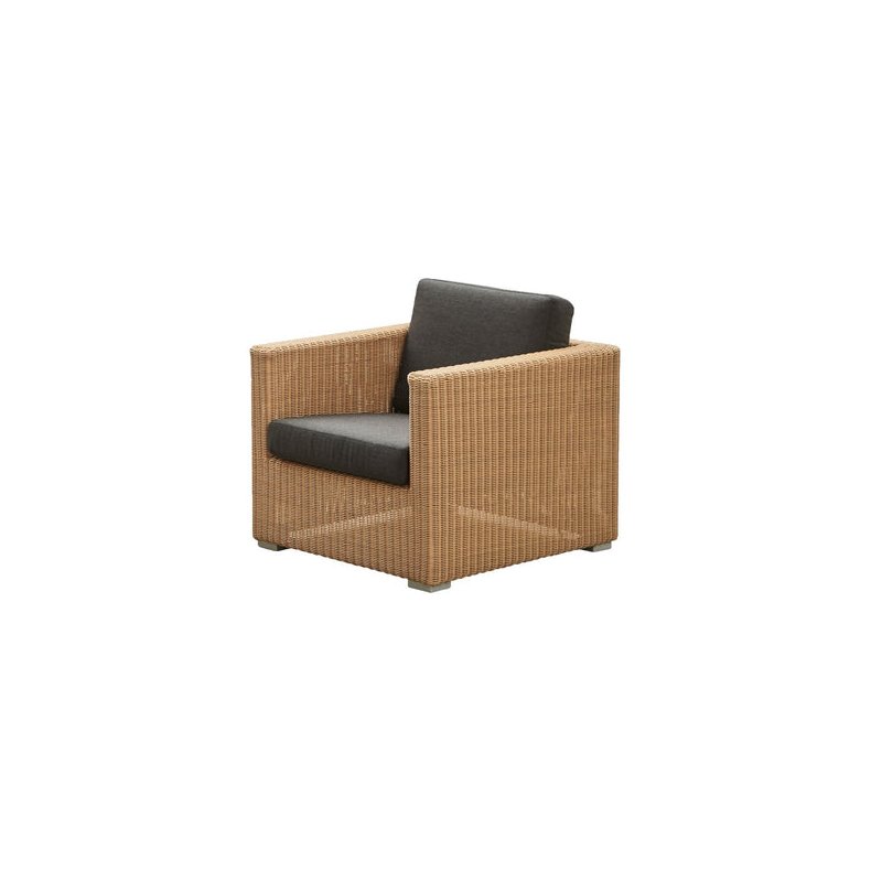 CANE-LINE CHESTER LOUNGESTOL INKL. SORT HYNDE - NATURAL 85