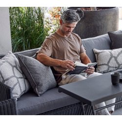 CANE-LINE CHILLOUT SOFABORD MED TO HJDER - ALUMINIUM 66