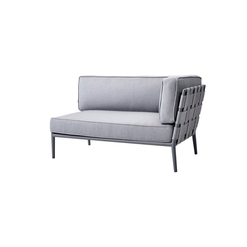 CANE-LINE CONIC SOFA 2PERS/VENSTRE MODUL - LIGHT GREY 140