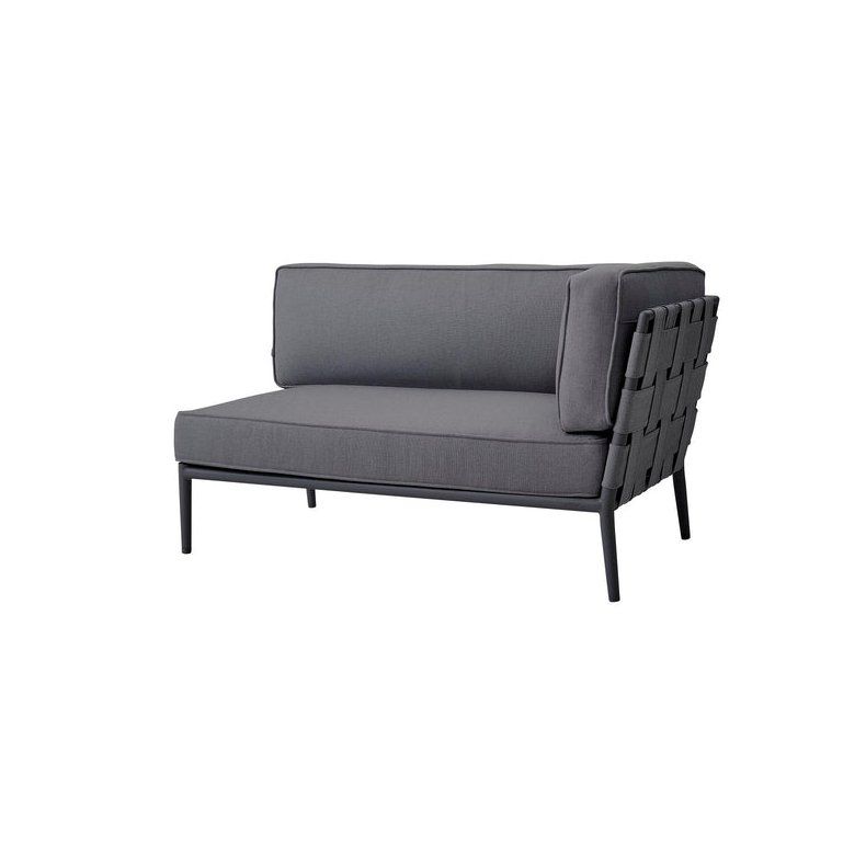 CANE-LINE CONIC SOFA 2PERS/VENSTRE MODUL - GREY 140