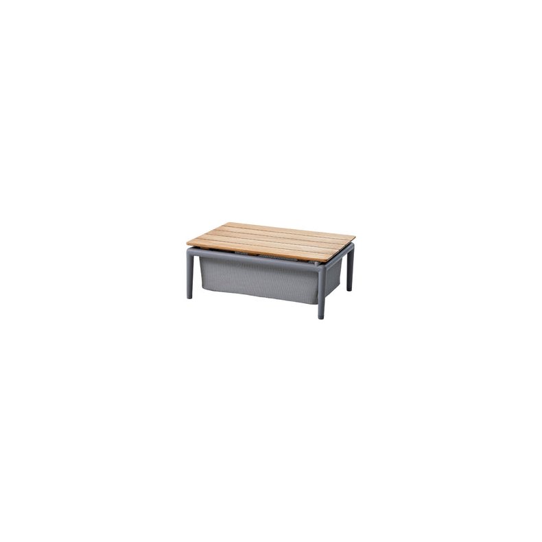 CANE-LINE CONIC BOX BORD LIGHT GREY - TEAK 74