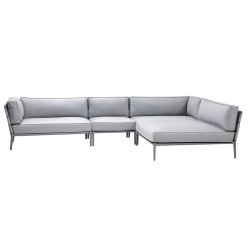 CANE-LINE CONIC LOUNGE 4 - LIGHT GREY 360