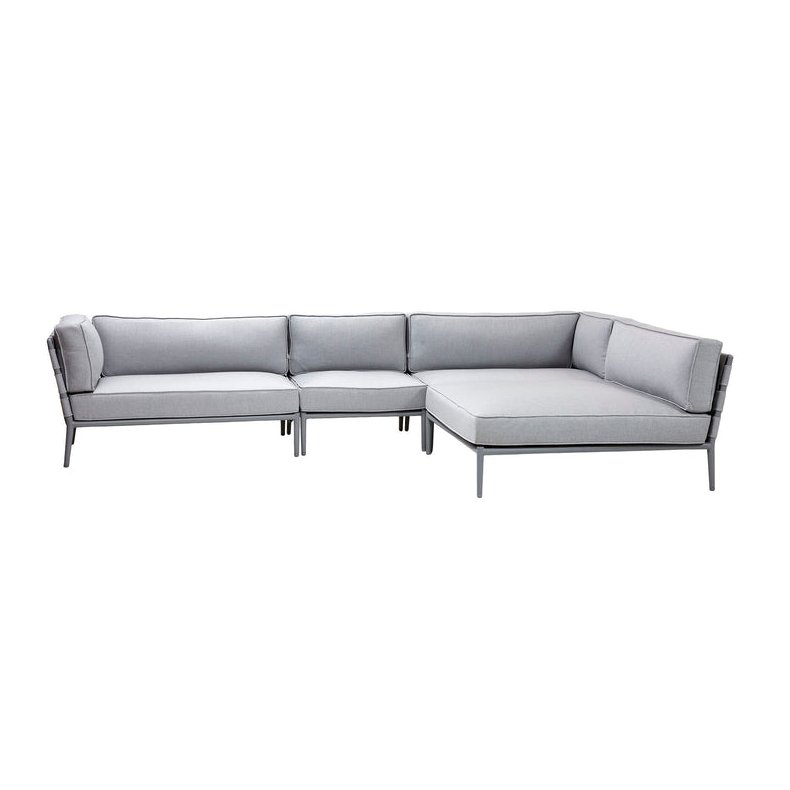 CANE-LINE CONIC LOUNGE 4 - LIGHT GREY 360