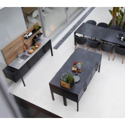 CANE-LINE DROP KKKEN HOVED MODUL INKL/3 HYLDER - BLACK CERAMIC 200