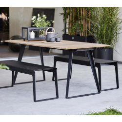 CANE-LINE COPENHAGEN SPISEBORD INKL/2 TILLGSPLADER - TEAK 160