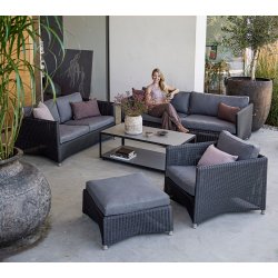 CANE-LINE DIAMOND 2-PERS/SOFA - GRAPHITE WEAVE 150