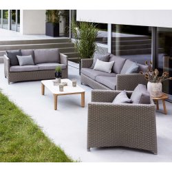 CANE-LINE DIAMOND 2-PERS/SOFA - TAUPE WEAVE 150