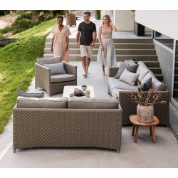 CANE-LINE DIAMOND 2-PERS/SOFA - TAUPE WEAVE 150