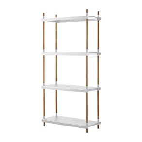 CANE-LINE FRAME REOL SYSTEM KOMPLET - WHITE ALUMINIUM/TEAK 204