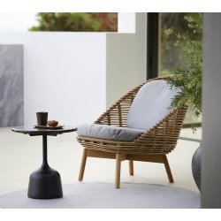 CANE-LINE GLAZE SOFABORD LILLE - LAVA GREY ALUMINIUM 45