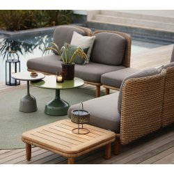 CANE-LINE GLAZE SOFABORD STOR - TAUPE ALUMINIUM 39