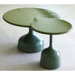 CANE-LINE GLAZE SOFABORD STOR - OLIVE GREEN ALUMINIUM 39