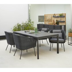 CANE-LINE DROP SPISEBORD - LAVA GREY ALUMINIUM 200