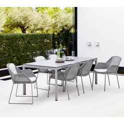 CANE-LINE DROP SPISEBORD - LAVA GREY ALUMINIUM 200