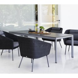 CANE-LINE DROP SPISEBORD - LAVA GREY ALUMINIUM 200