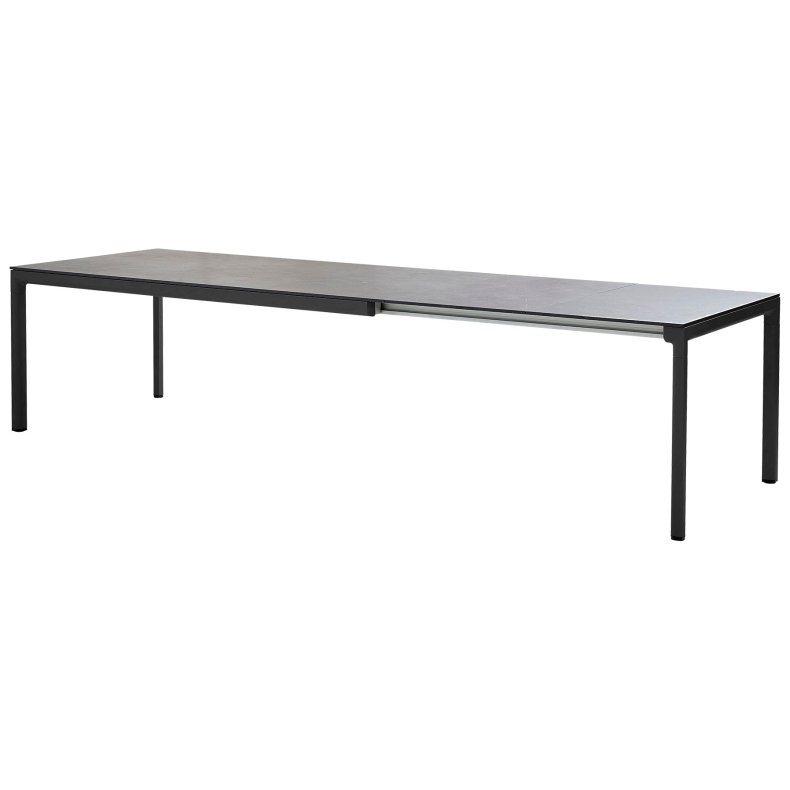 CANE-LINE DROP SPISEBORD M/120 CM EXTENSION - LAVA GREY ALUMINIUM 200