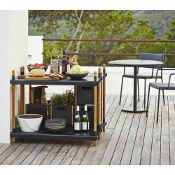 CANE-LINE FRAME REOL SYSTEM HJ - LAVA GREY ALUMINIUM/TEAK 100