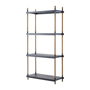CANE-LINE FRAME REOL SYSTEM KOMPLET - LAVA GREY ALUMINIUM/TEAK 204