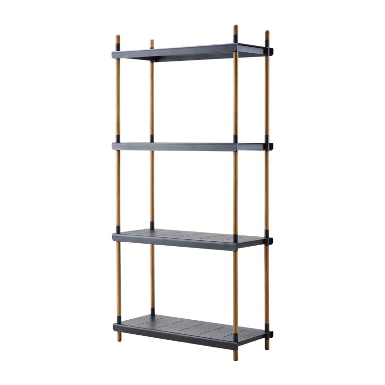 CANE-LINE FRAME REOL SYSTEM KOMPLET - LAVA GREY ALUMINIUM/TEAK 204